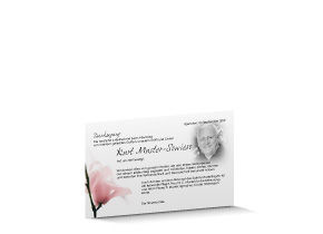 Danksagung (einfach) «Sanftmut», rosa Blüte